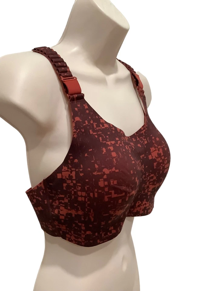 Sujetador deportivo BROOKS para mujer 36C espalda deportiva naranja óxido acolchado soporte alto usado en excelente estado Foto 2 de 4