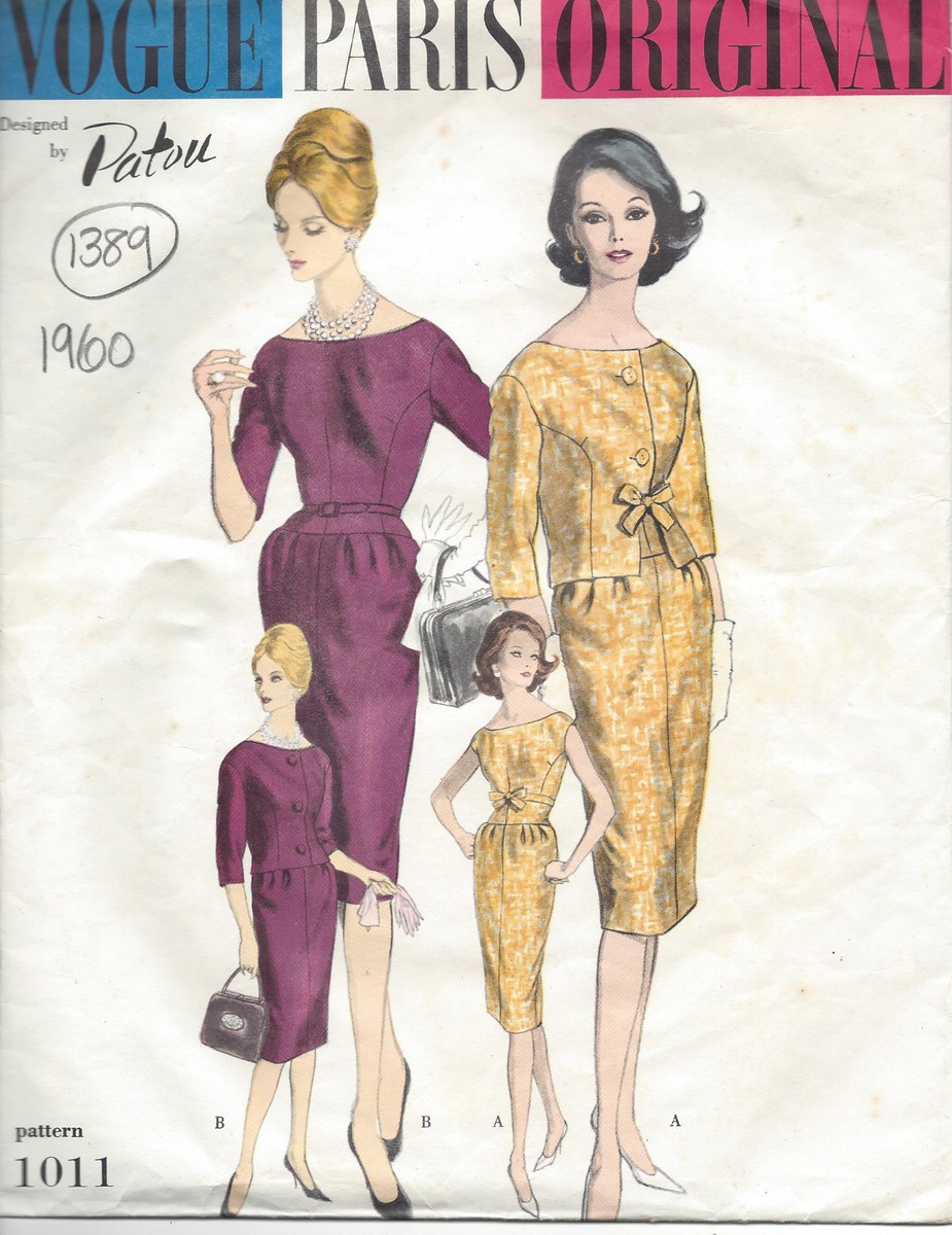 VOGUE Patterns 70/80年代 5冊 1960 Vintage VOGUE Sewing Pattern DRESS & JACKET B34 (1389