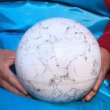 12.29LB Natural Crystal white turquoise Sphere ball  Reiki Healing decoration