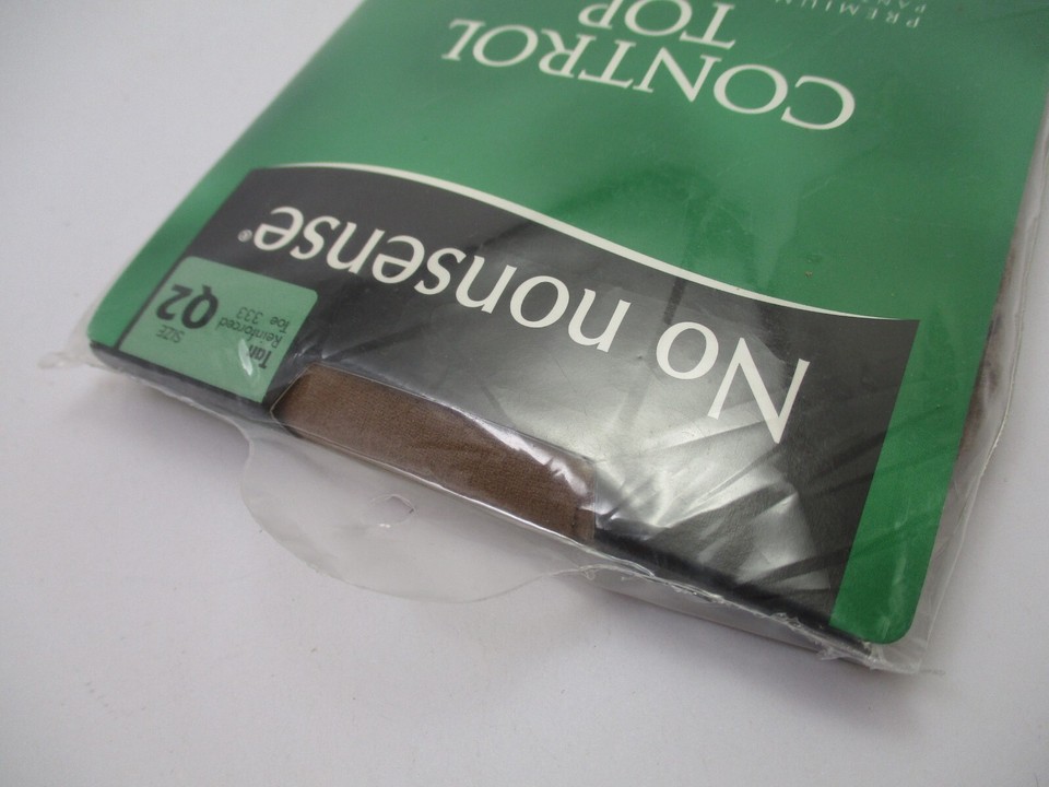 No Nonsense Control Top Pantyhose Tan Plus 2 Queen 333 Reinforced Toe