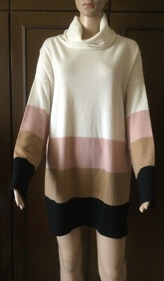 Pullover Wolle und Kaschmir MARINA RINALDI Woman, Farbe schwarz rosa weiß, Gr. L