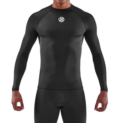 PAY LESS! || Skins Series-1 Mens Compression Long Sleeve Top (Black)