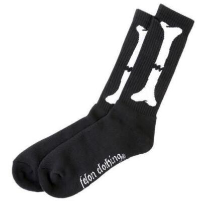 Authentic FELON by Lucky 13 Broken Bones Black and White Socks Rockabilly NEW