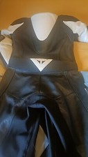 TUTA MOTO DONNA INTERA PELLE LEATHER SUIT DAINESE IMATRA BLACK WHITE TG 42
