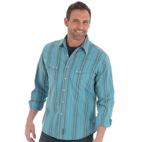 Wrangler Retro Mens Aqua \u0026 White Stripe 