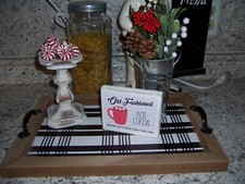 Old Fashioned Hot Cocoa sign Christmas Farmhouse kitchen tray decor Holiday