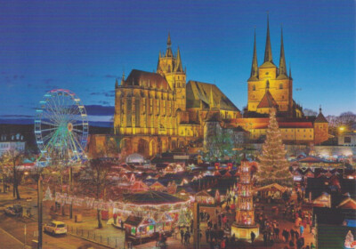 Postkarte Weihnachtsmarkt in Erfurt - City Card 2023 - Christmas market Erfurt