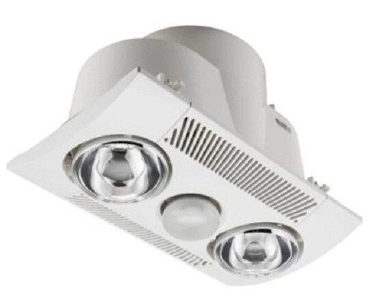 Airflow BATHROOM HEAT LAMP LIGHT EXHAUST FAN Inbuilt Draftstopper White