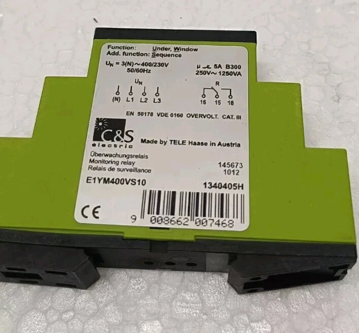 C AND S ELECTRIC TELE HAASE E1YM400VS10 MONITORING RELAY FREE DELIVERY - Image 2 of 4
