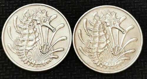 ** Singapore pair 1967 10 Cents total 2 coins - XF - Picture 1 of 6