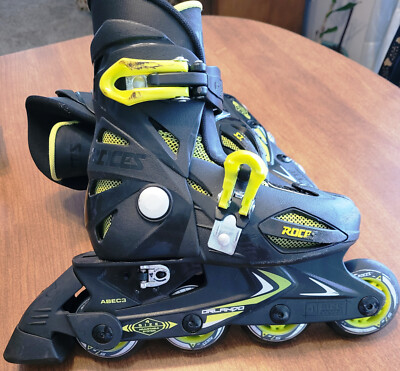 Roces 400687 Model Orlando III Kids Inline Skate, US SZ 4 Black/Lime