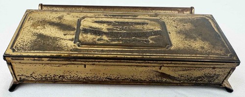 Prima Banca Nazionale & Trust metallo calendario stazionario timbro portapenne 1927 raro - Foto 4 di 11