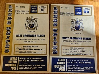 Leeds United v West Brom 1960s programmes inc reserve fixture