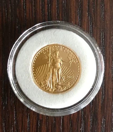 1/10 oz Gold American Eagle 2013 uncirculated mint condition in airtite capsule