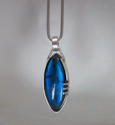Lush Labradorite Edelstein 925 Sterling Silber Anhänger S-674