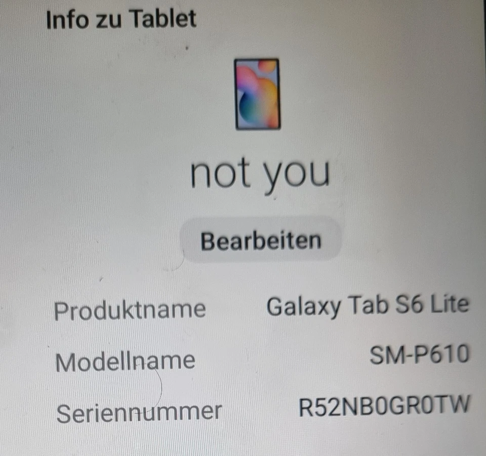 Samsung Galaxy Tab A9  SM-P610  Seriennummer: R52NB0GROTW - Bild 3 von 3
