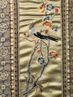 China Silk Embroidery 1950s 2 Framed Panels Magpie Plum Blossom, 10.5x24” — photo 4