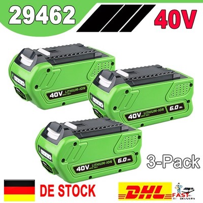 3x 40V 6Ah Li-ion Akku für Greenworks G-MAX 29462 29472 21332 26272 20302 20322