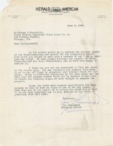 Lou Shainmark Signed Letter Lindbergh Kidnapping Hauptmann Case Hearst Editor