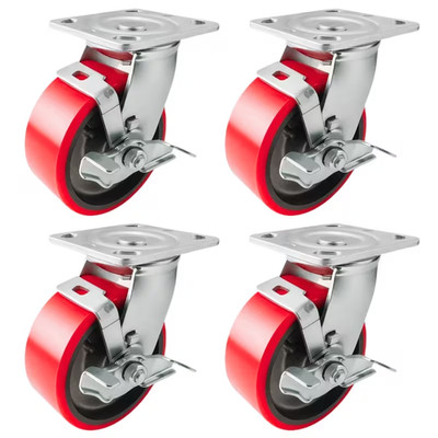 Heavy Duty Caster Set Wheels Fits For All Swivel & Brake Casters