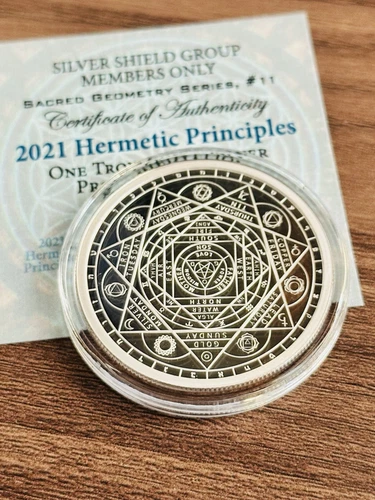 2021 1oz Hermetic Principles ProoF SILVER SHIELD MicroMintage IN STOCK! SSG