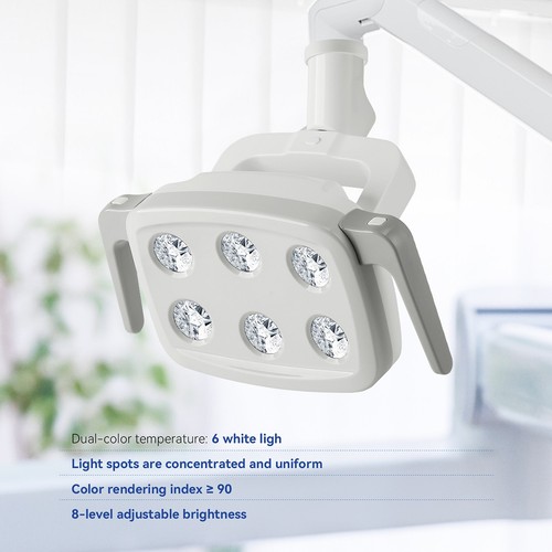 Lámpara Dental de 9W con 6 LEDs y Luz Oral para Silla de Unidad - Afbeelding 13 van 21