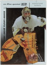 Marc-Andre Fleury 2003-04 ITG Used Signature Series Unsigned Rookie Card #134. rookie card picture