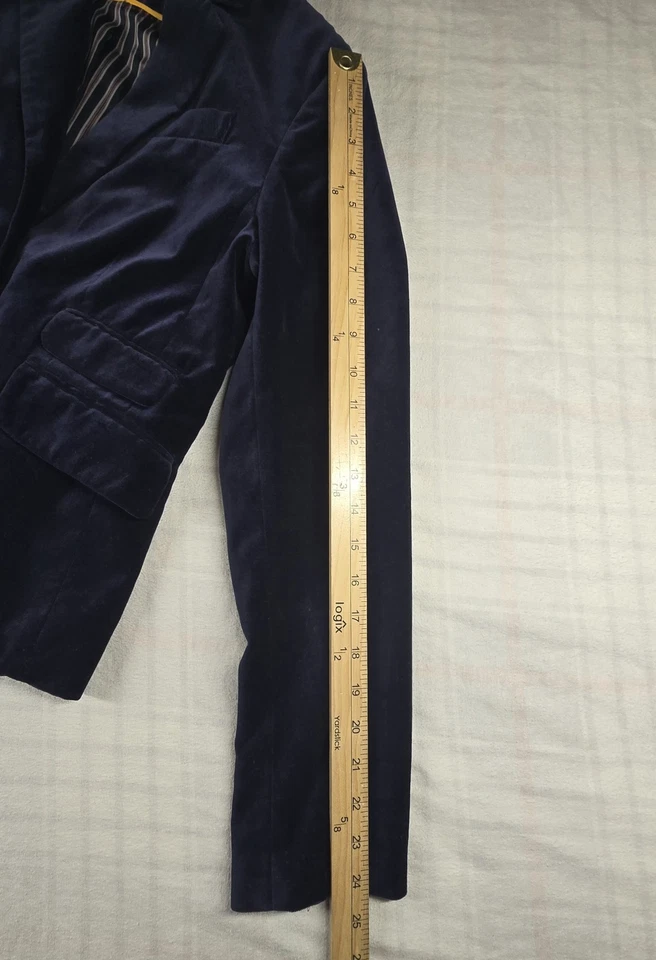 Blazer Tommy Hilfiger Mujer Terciopelo Azul Marino Forrado Bolsillos 10 Foto 4 de 4