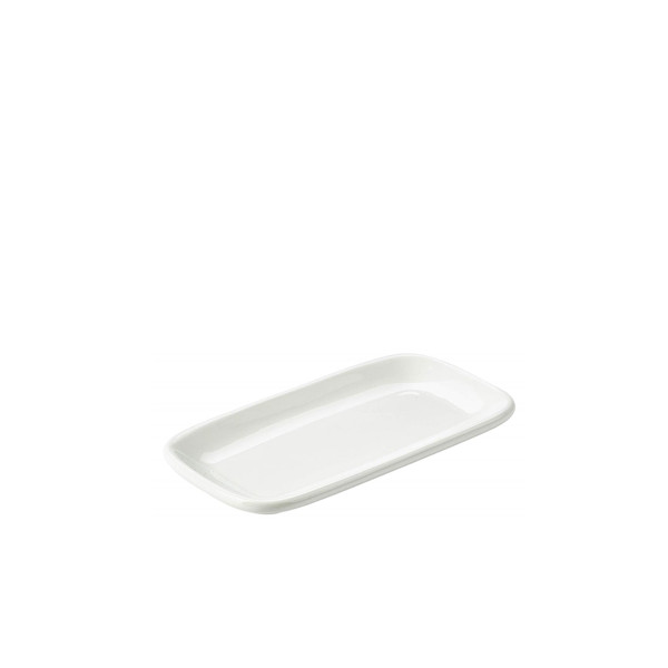 Genware Porcelain Rounded Rectangular Plate For Restaurant 19.5 x10cm Pack of 6