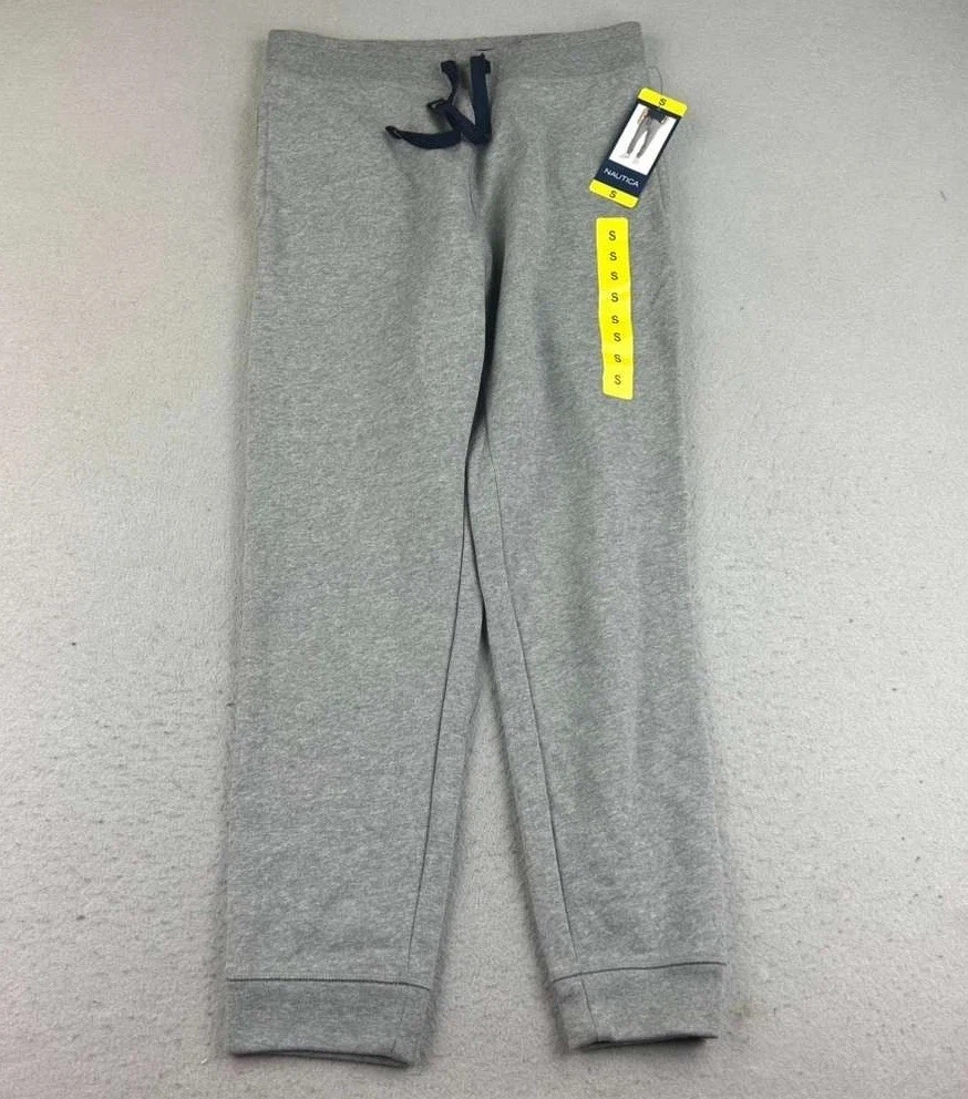 Nautica Pants Men Small Gray Knit Drawstring Straight Leg Lightweight Jogger NWT