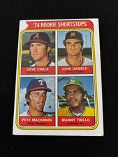 MANNY TRILLO ROOKIE 1974 TOPPS ROOKIE SHORTSTOPS EX #597 BASEBALL CARD. rookie card picture