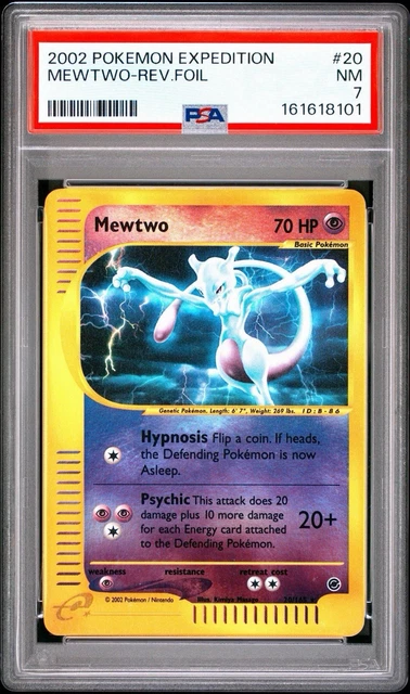 Pokemon TCG 2002 Expedition Mewtwo 020/165 Reverse Holo PSA 7 Cert 161618101