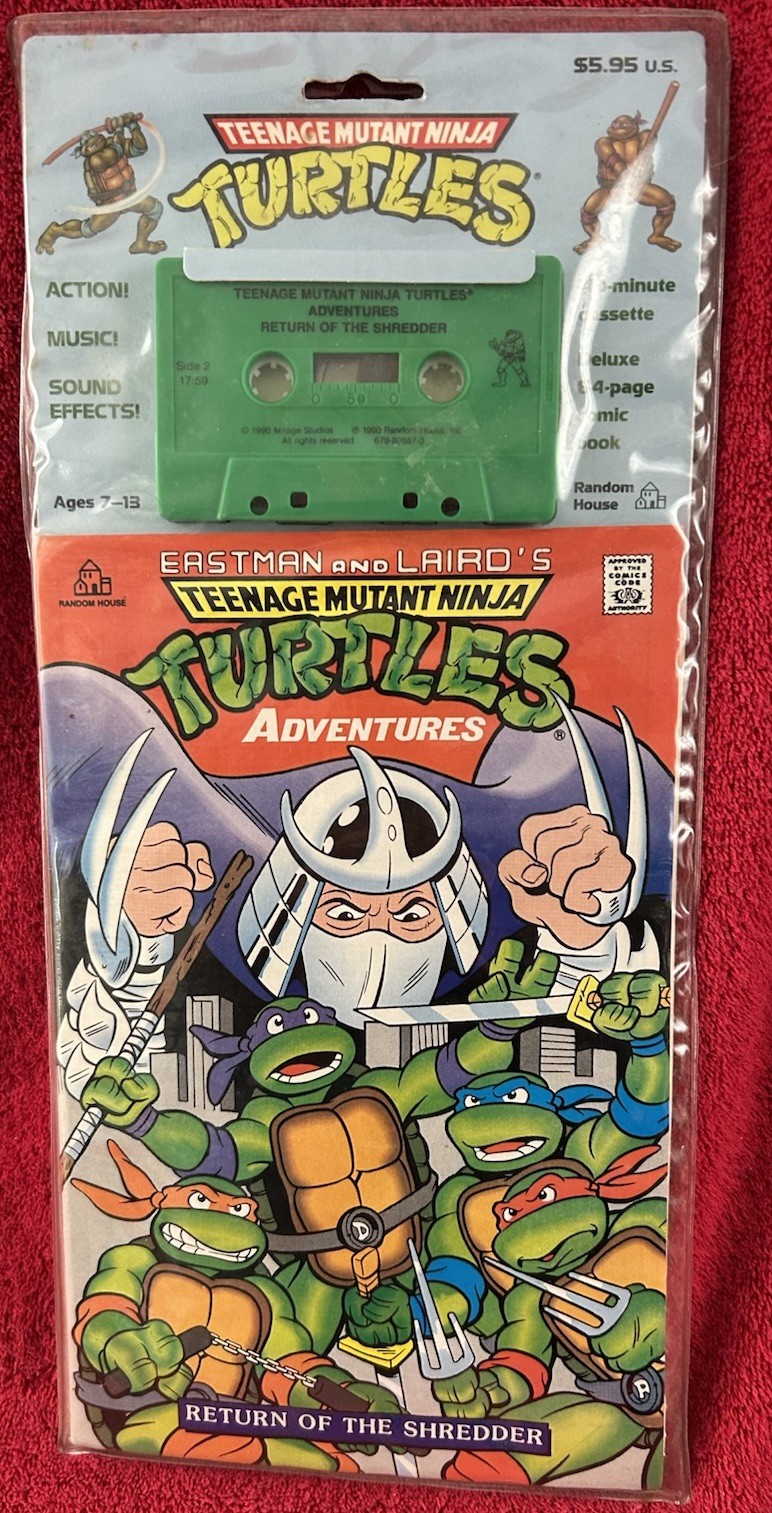 TEENAGE MUTANT NINJA TURTLES Return of Shredder 1990 Cassette  Comic SEALED NOS