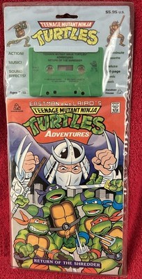 TEENAGE MUTANT NINJA TURTLES Return of Shredder 1990 Cassette  Comic SEALED NOS