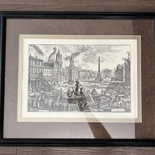 Acquaforte Giovanni Piranesi Veduta della Piazza Navona sopra le rovine del Circo