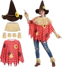 Scarecrow Costume Set for Adults, Halloween Cosplay Accessories for Harvest