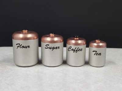 Dollhouse Miniature K & J Metalworks Karen Fuller Canister Set 1:12 Scale