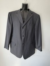 Perry Ellis Portfolio 44R Gray 100 Worsted Wool Blazer Sport Coat 3 Button