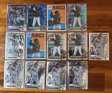 Bowman Liover Peguero Prospect Card Lot (13) - Base Parallels Numbered Refractor