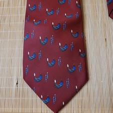   VENEZIA Made in Italy 100 Silk Tie Burgundy Gondola  Blue Candles Novelty