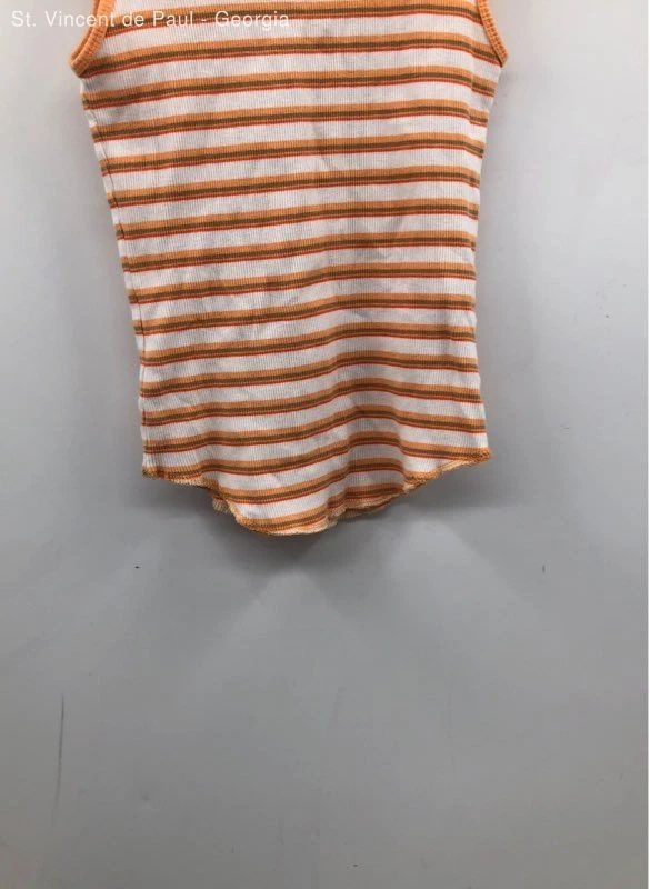 Arizona Orange Stripe Y2K 100% Cotton Summer Tank Top - Size M - Изображение 2 из 4