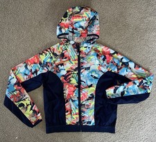 THE NORTH FACE girls floral Windwall windbreaker jacket sz L 14/16