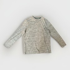 Boys Tek Gear Dry Tech Long Sleeve Shirt Grey Stipe Fitted