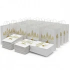 30x Recyclable Christmas Gift Bags Paper Twist Handle Xmas Tree Party