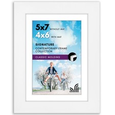 Americanflat 5x7 Picture Frame with Shatter-Resistant Glass - Use as 4x6 Frame w