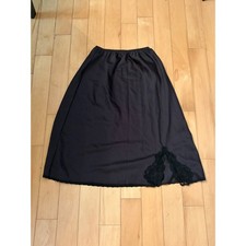 Warner's Half Slip Vintage Women Medium Black Lace Trim Slit 55384 USA Made