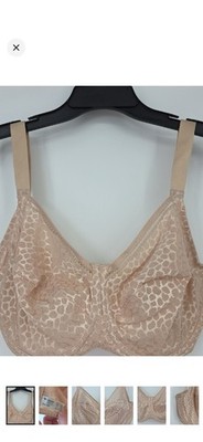 Wacoal Halo Lace Full Figure Underwire Bra Nude Size 34H