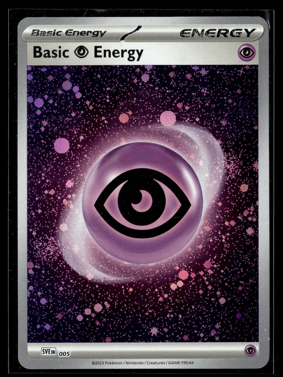Pokemon SVE: Scarlet & Violet Energies #005 Basic Psychic Energy (Cosmos Holo)