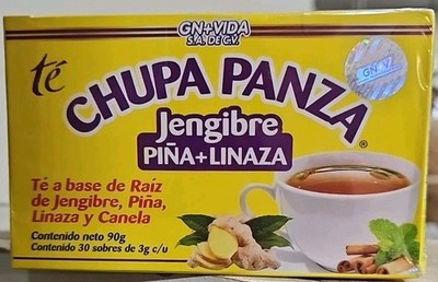 GN+VIDA Chupa Panza Ginger Pineapple Flaxseed Cinnamon Herbal Tea