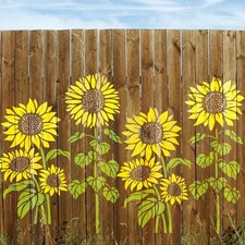 6 Pcs Large Sunflower Stencil for Painting on Wood Flower Stencils Reusable F...